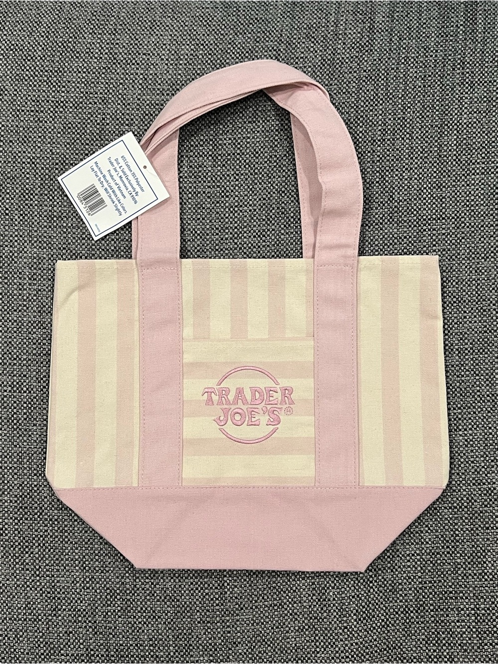Trader Joe’s Striped Canvas Mini Tote Bag NWT